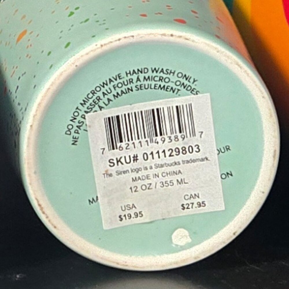 Starbucks 2020 Pride Rainbow Siren Ceramic Tumbler 12 oz
